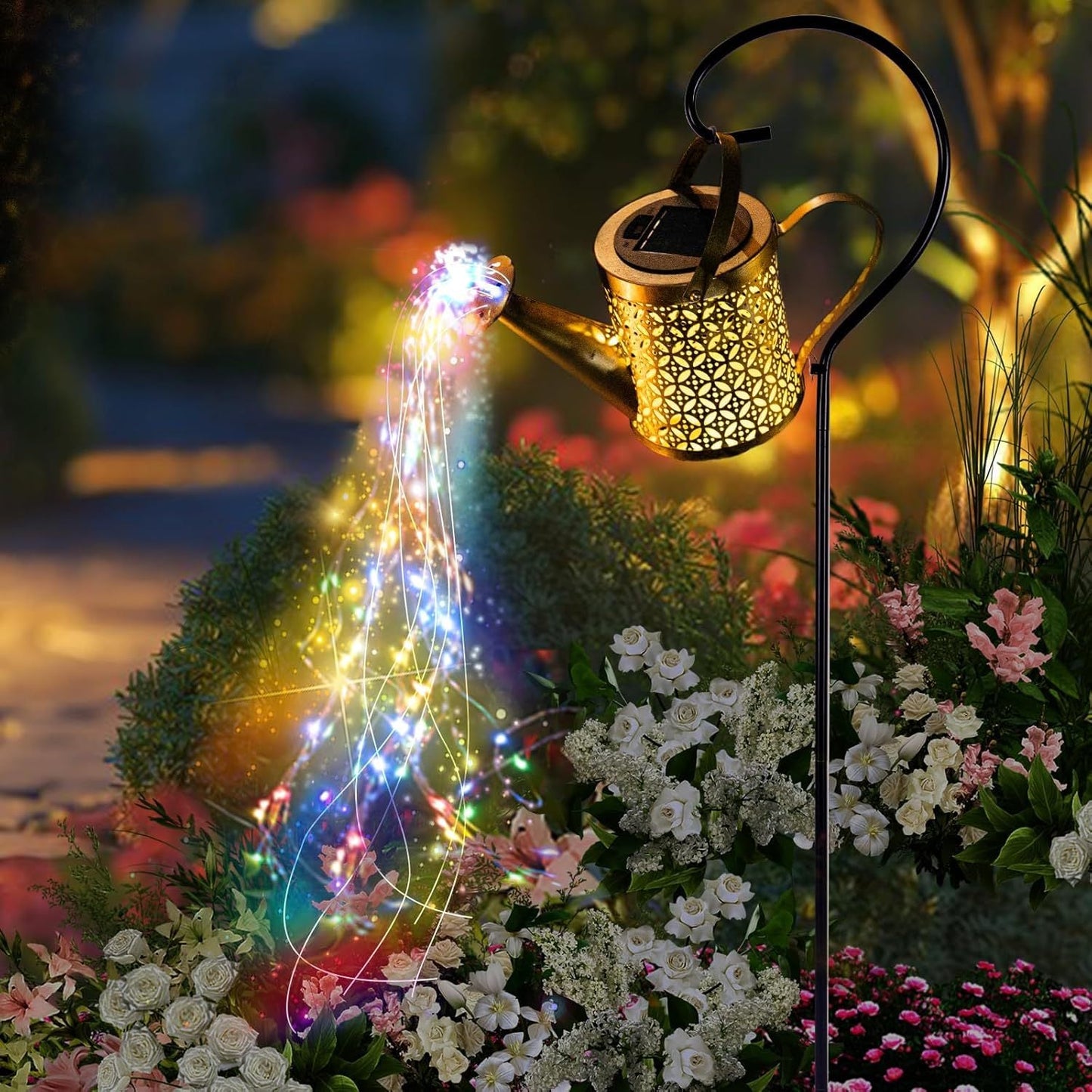 🎄🔥Christmas Solar Kettle Lights with Santa – Waterproof Hanging Metal Garden Decor with LED Glow，Three Styles
