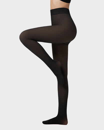 Fleece Lined Tights Women Plus Size, Winter Warm Pantyhose,Fake Translucent Thermal Faux leggings Skin Colored，Sculpt Your Body, Showcase Your Charm