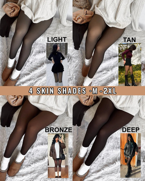 Fleece Lined Tights Women Plus Size, Winter Warm Pantyhose,Fake Translucent Thermal Faux leggings Skin Colored，Sculpt Your Body, Showcase Your Charm